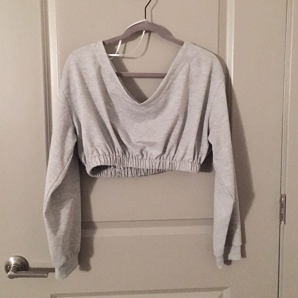 Dance & Marvel • Grey V-neck Crop Top